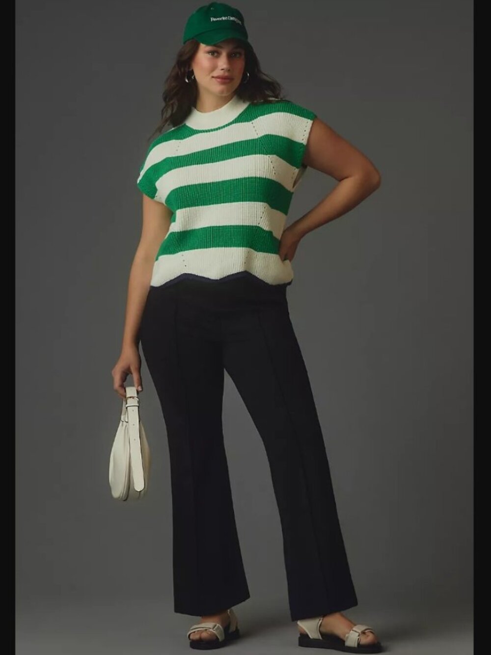 Anthropologie The Margot Black Kick-Flare Cropped Pants by Maeve Size 3X